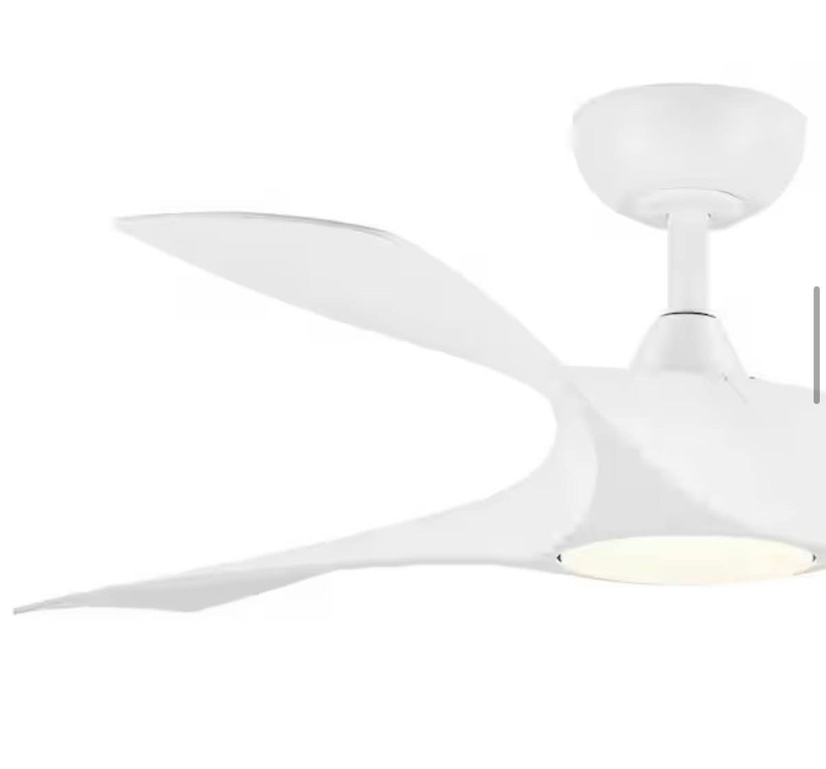 52 in. Smart Indoor White Ceiling Fan with 3000-6500K LED Light