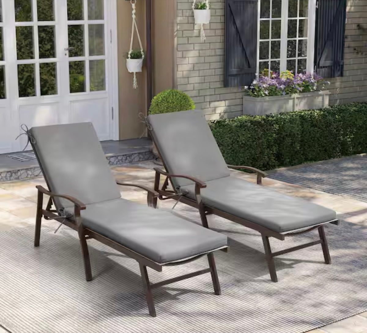 Outdoor Chaise Lounge Cushions 2-Piece