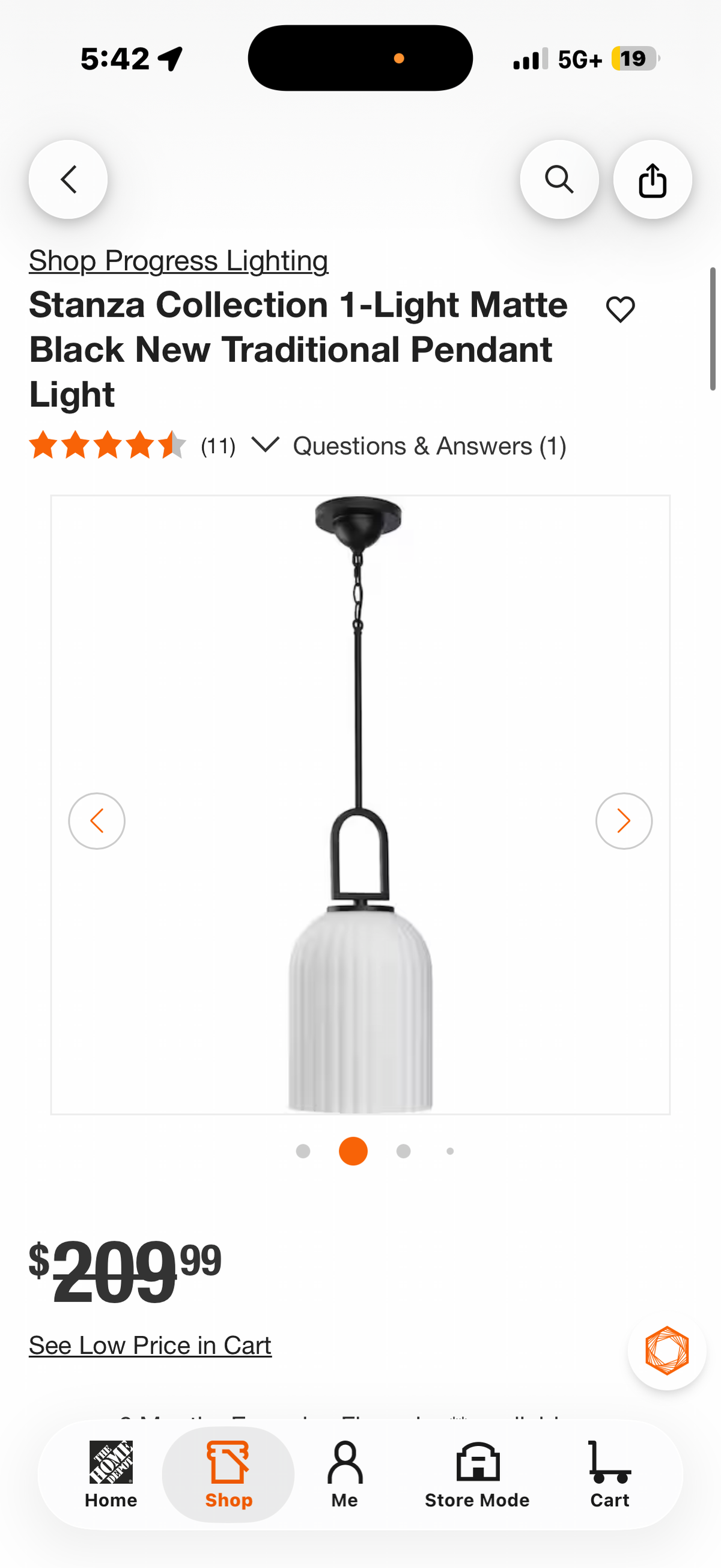 Stanza Collection Matte Black New Traditional Pendant Light