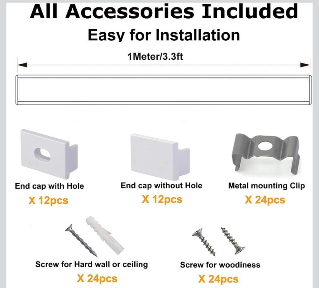 Aluminum Profile for LED Strip Light (9 pack )