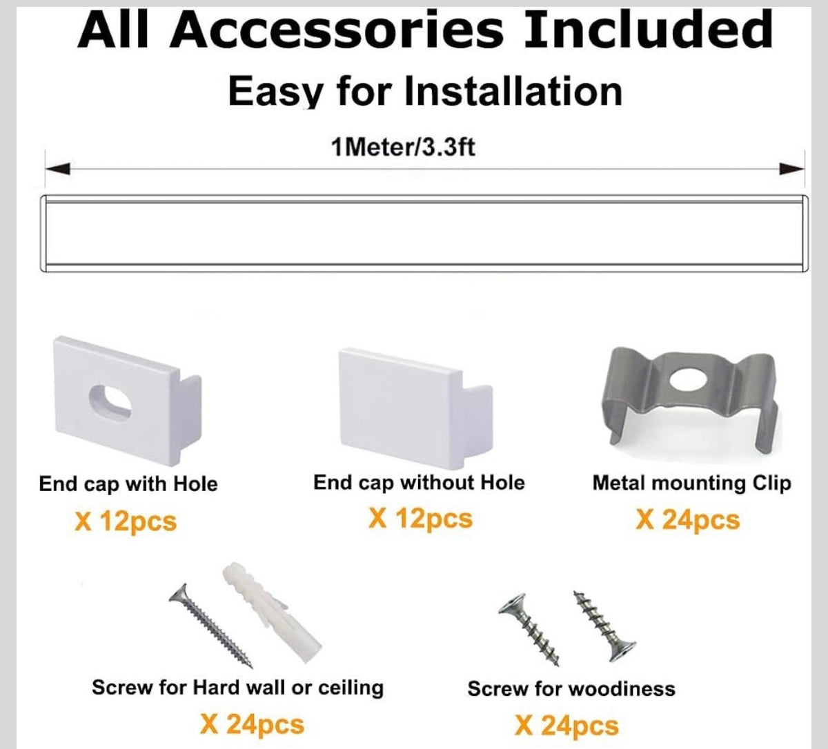 Aluminum Profile for LED Strip Light (9 pack )