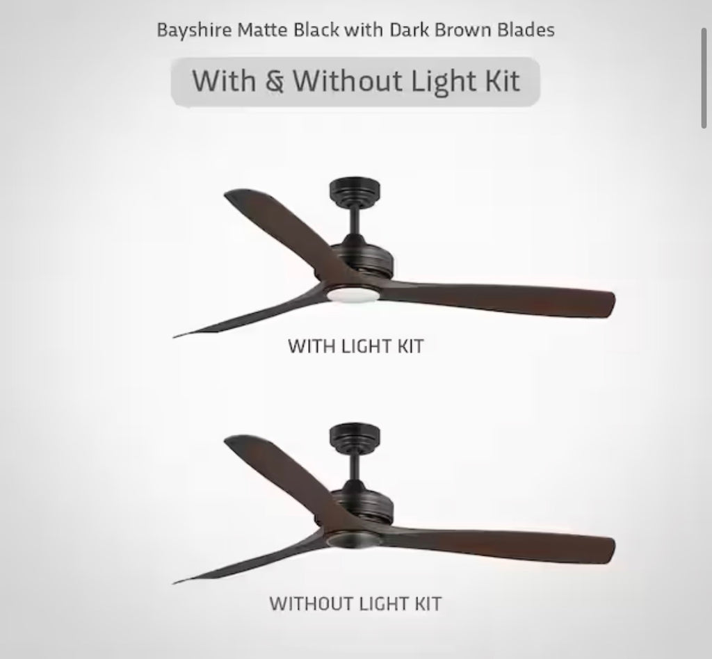 60 in. LED Indoor/Outdoor Matte Black Ceiling Fan