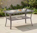Outdoor Coffee Table With Storage Glass Top Wicker Table
