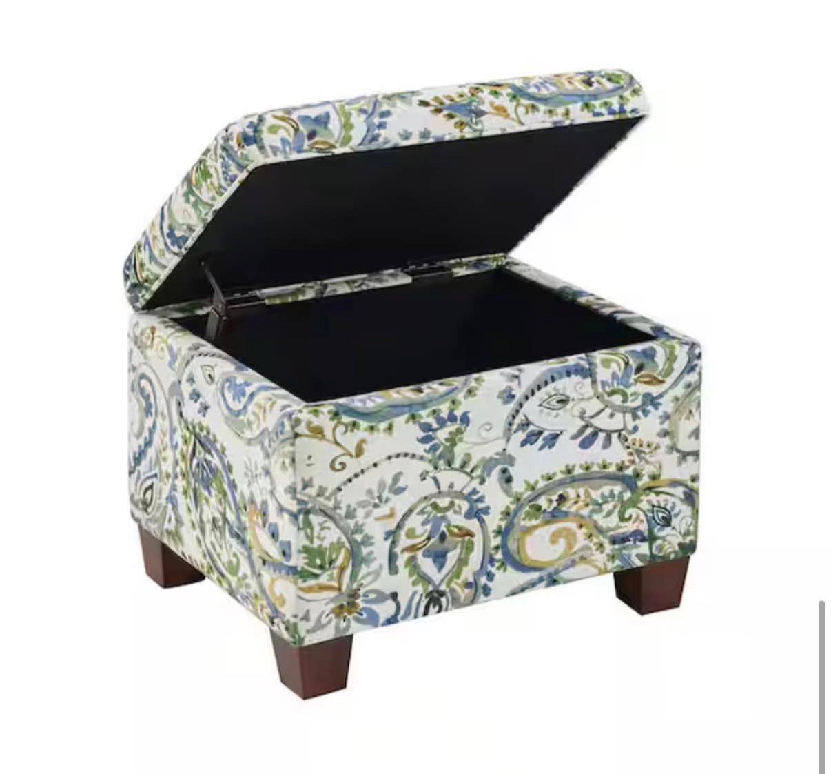 Madison Paisley Fabric Storage Ottoman