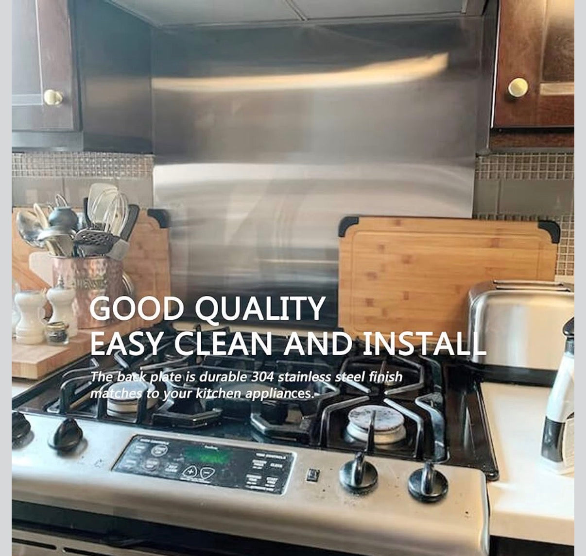 24" By 30" Stainless Steel Stove Backsplash Splatter Guard