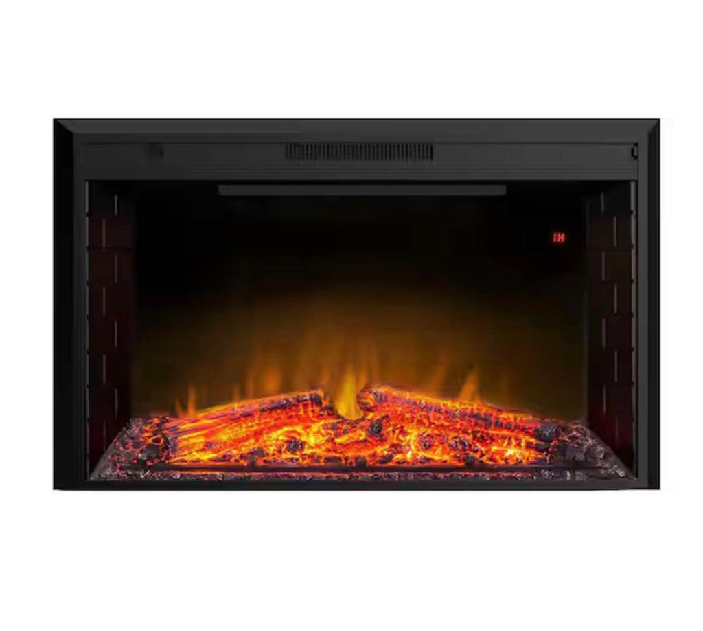 43 in. Classic Brick Background LED Touch Recessed Wall Electric Fireplace