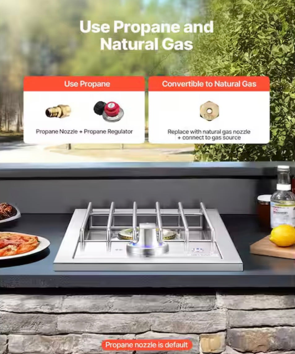 Stainless Steel Built-In 1- Side Burner