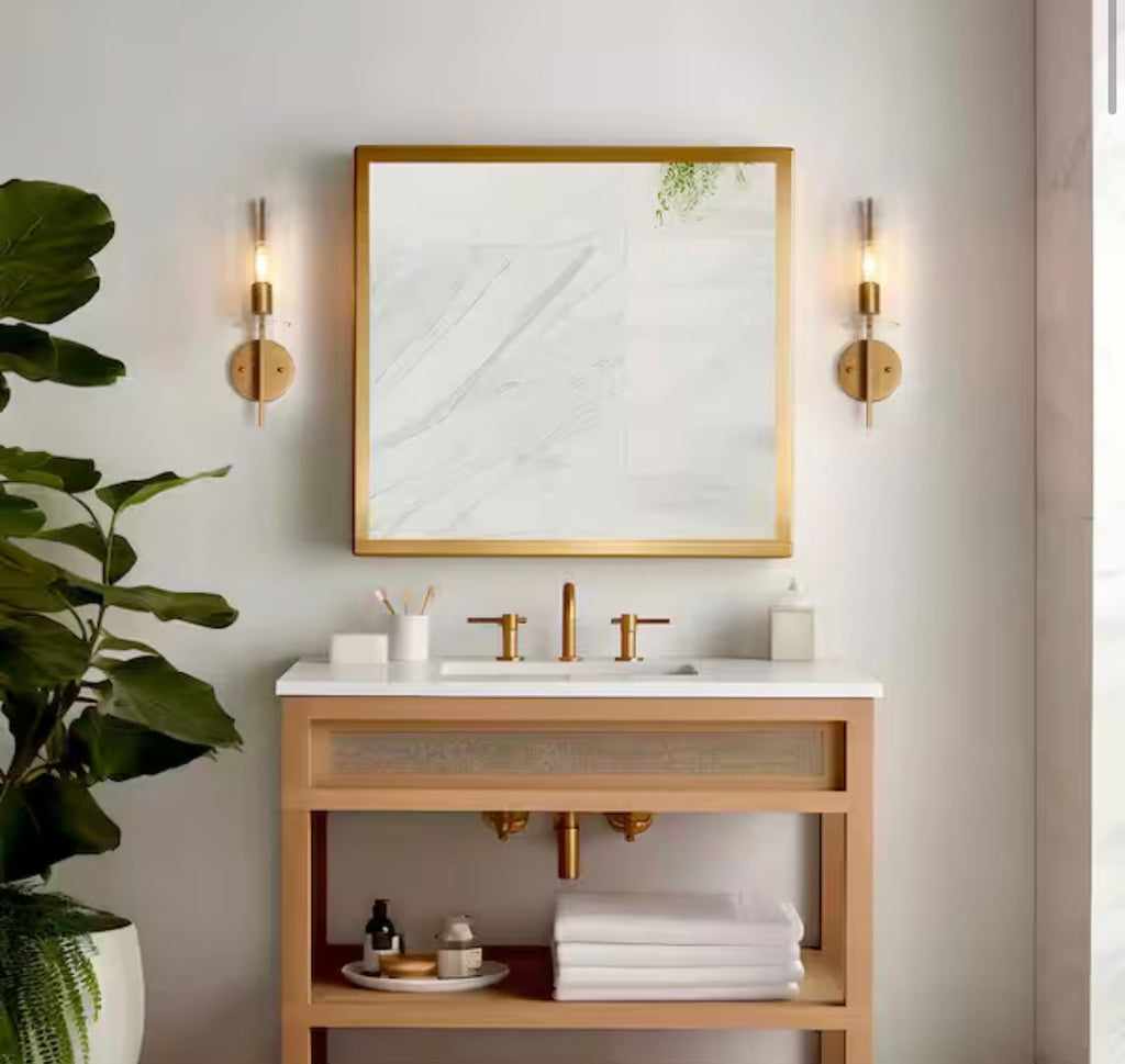 17 in H. Modern Cylinder Powder Room Wall Sconce light