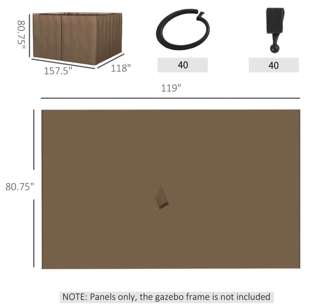 10 FT x 10 FT Gazebo Sidewall Set with 4 Panels