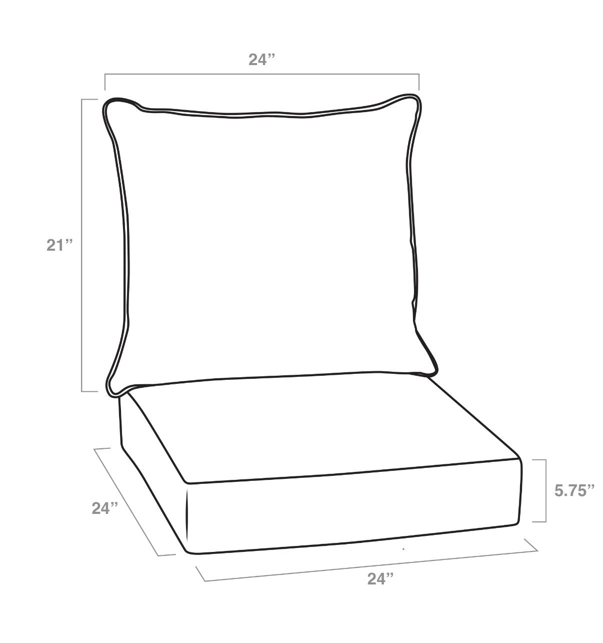 24 in. x 24 in. Outdoor Lounge Chair Cushion (4-Pack