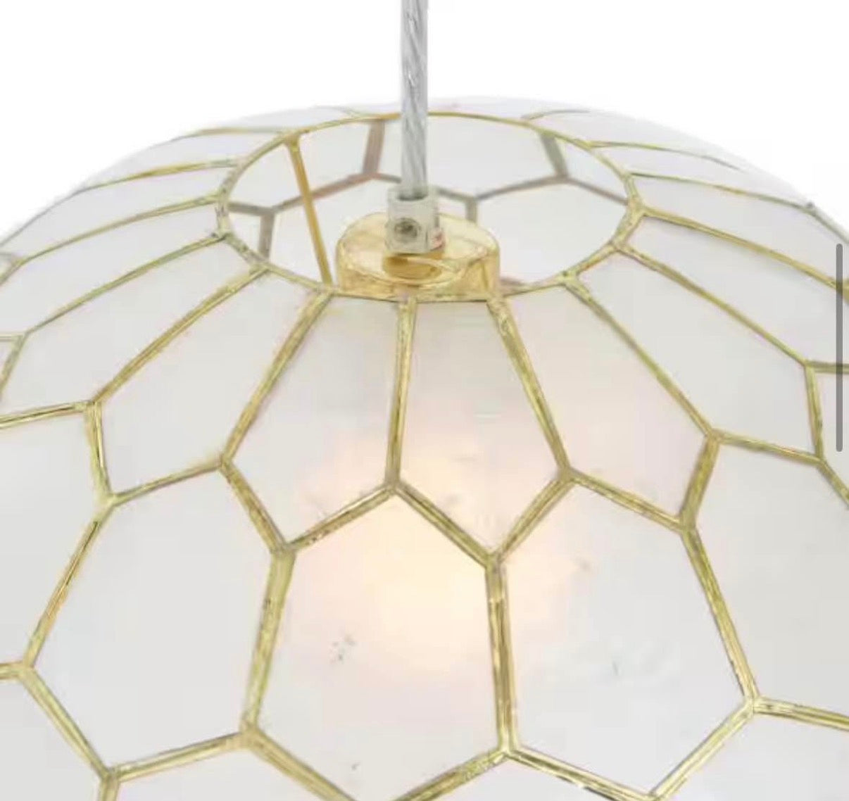 1 Light Antique Gold Globe Pendant 14 in