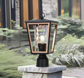 Modern 15.7 in. 1-Light Black Gold Metal Outdoor Post Light