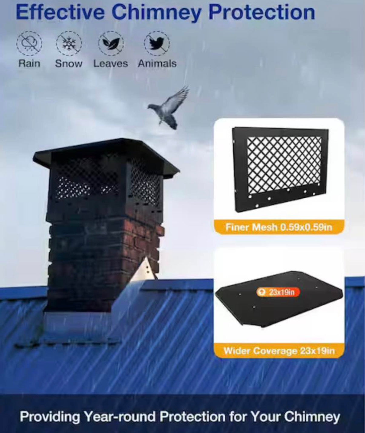 13 in. x 17 in. Fireplace Chimney Cap