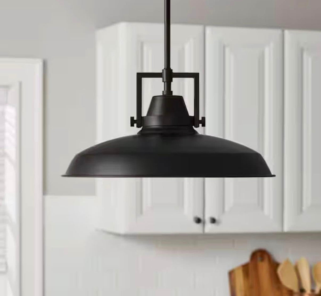 Wilhelm 16 in. Black Industrial Farmhouse Pendant Light