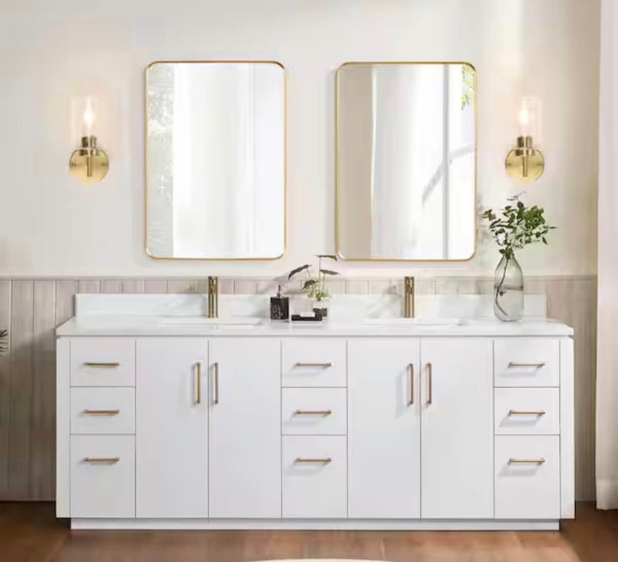 2-Pack Brass Modern Wall Sconce