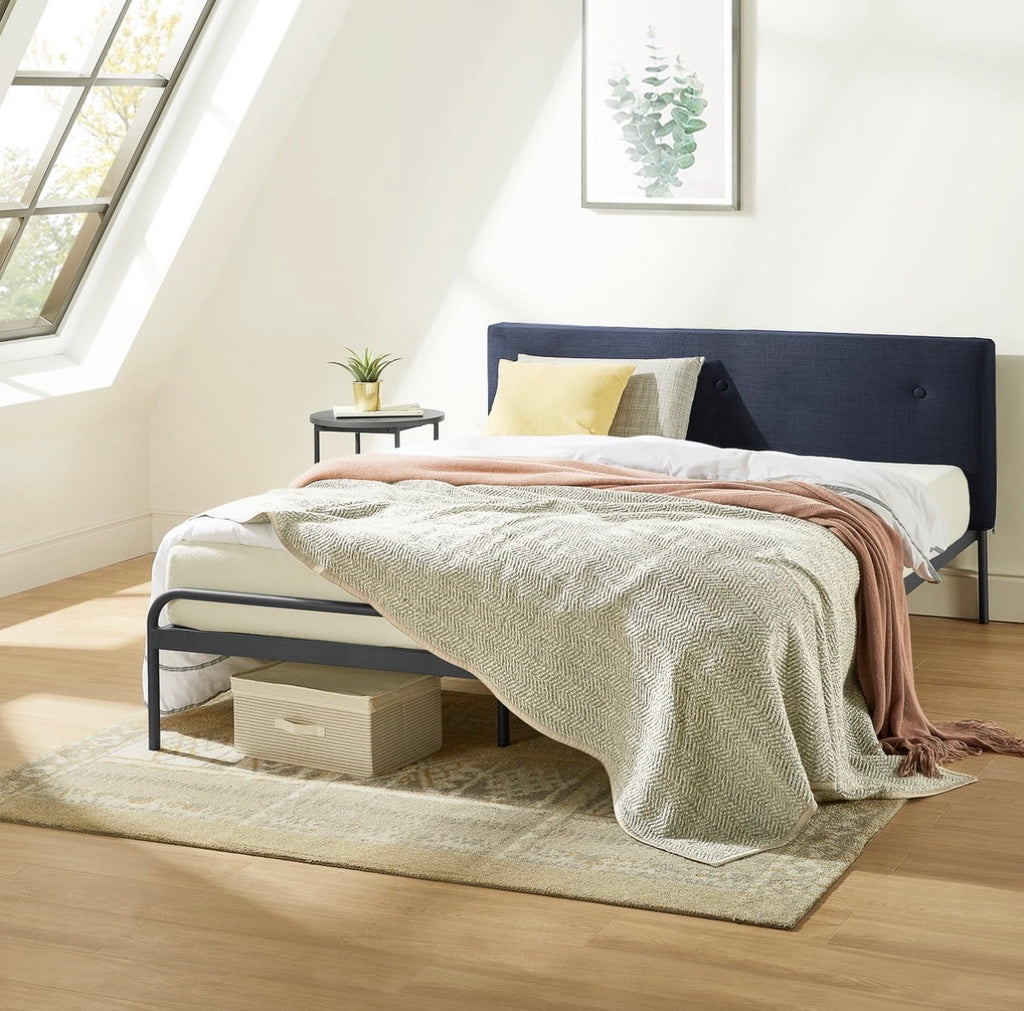 Mellow Maggie King Size Bed frame  with Upholstered Cushion Headboard