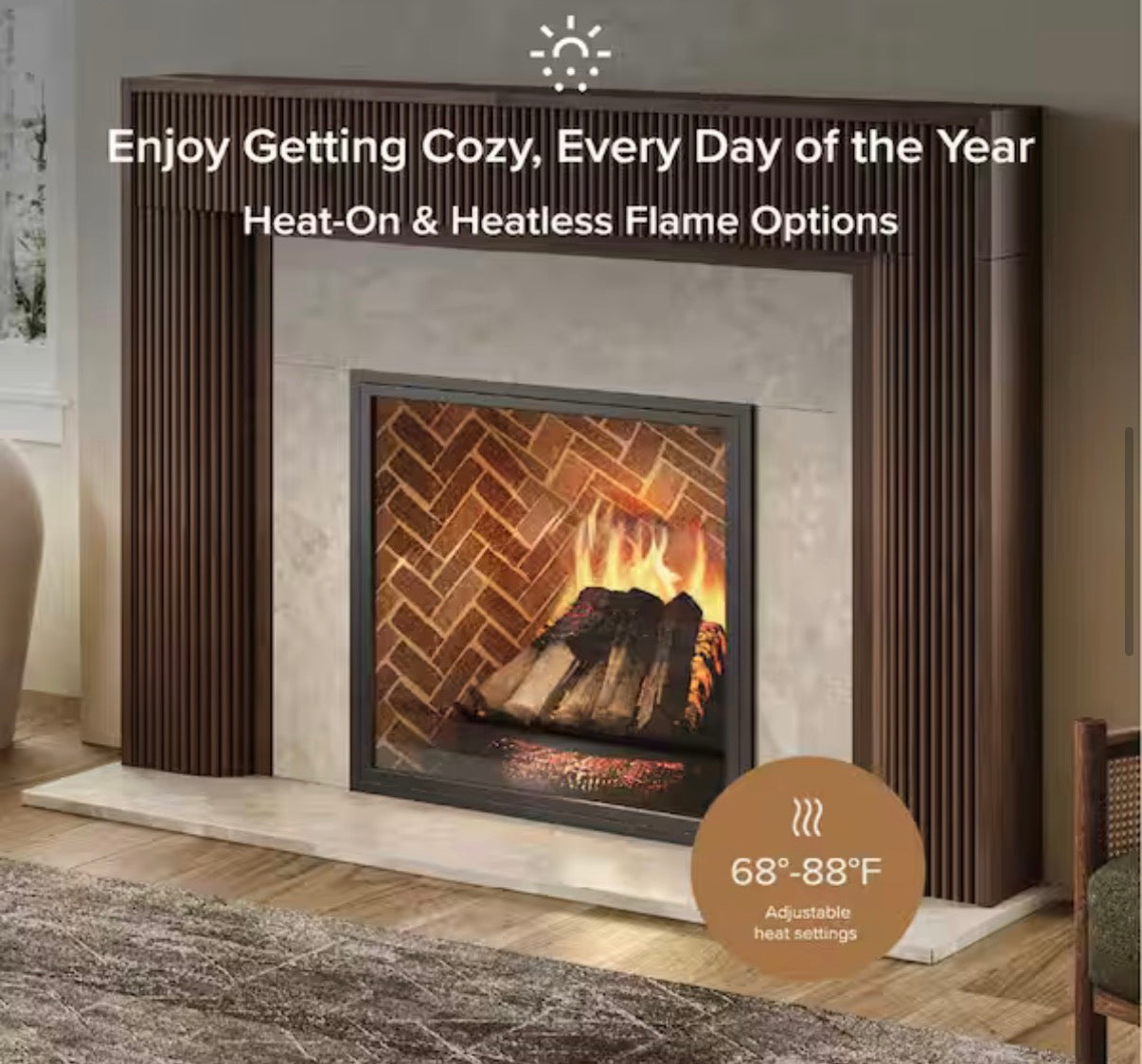 Free Stack 25 in. Crackling Electric Fireplace