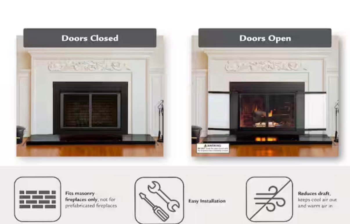Alpine Small Glass Fireplace Doors