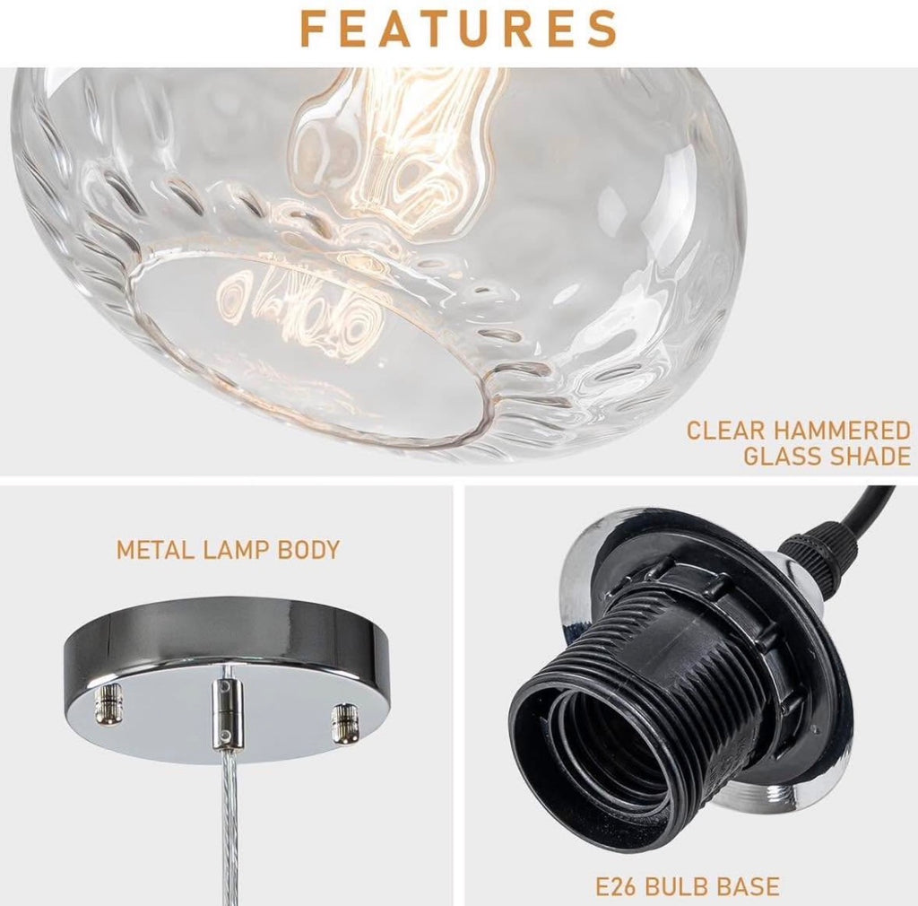 Glass Pendant Light 2 pack