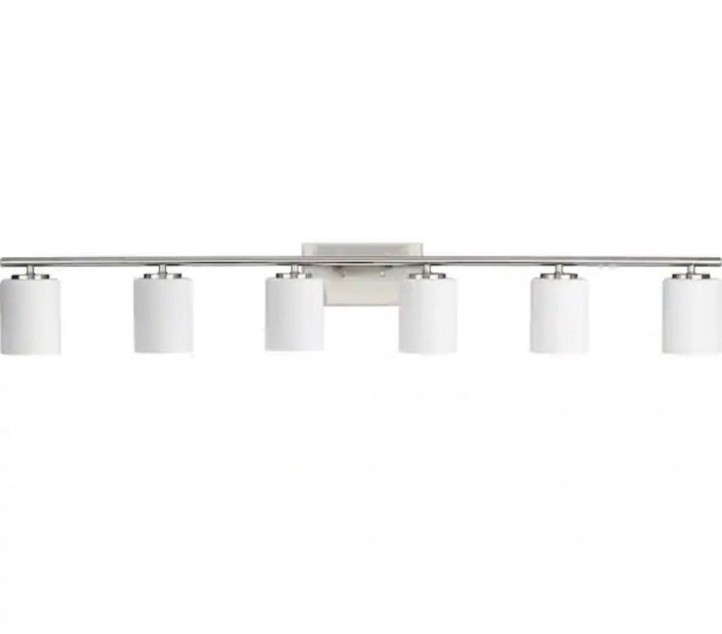 48 in. 6-Light Brushed Nickel Vanity Light