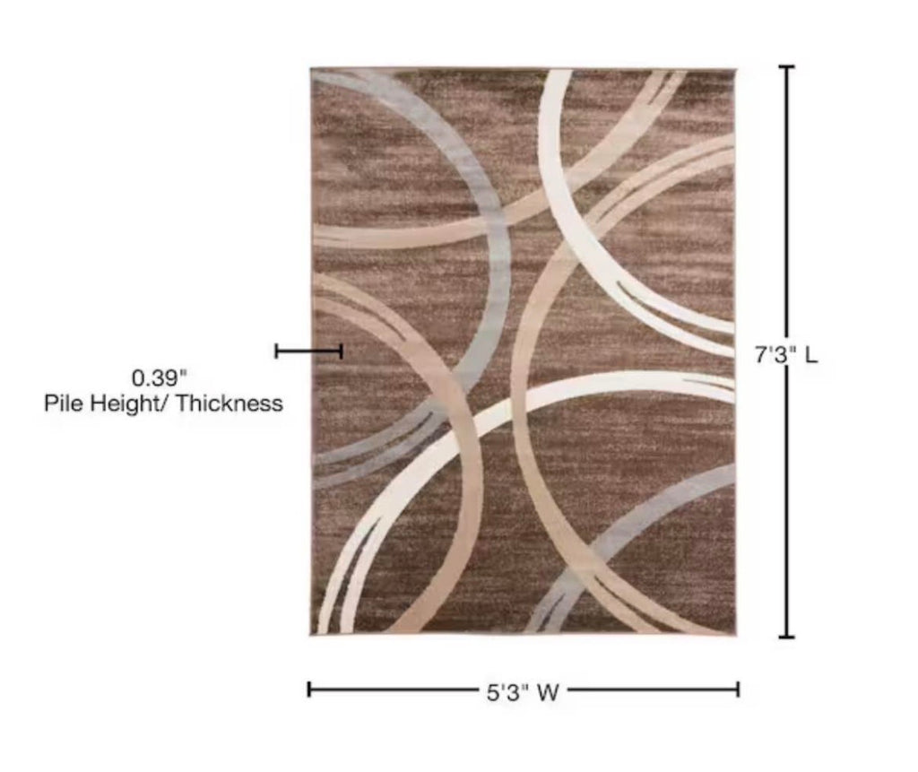 Modern Abstract Circles 5x7 Ft Area Rug
