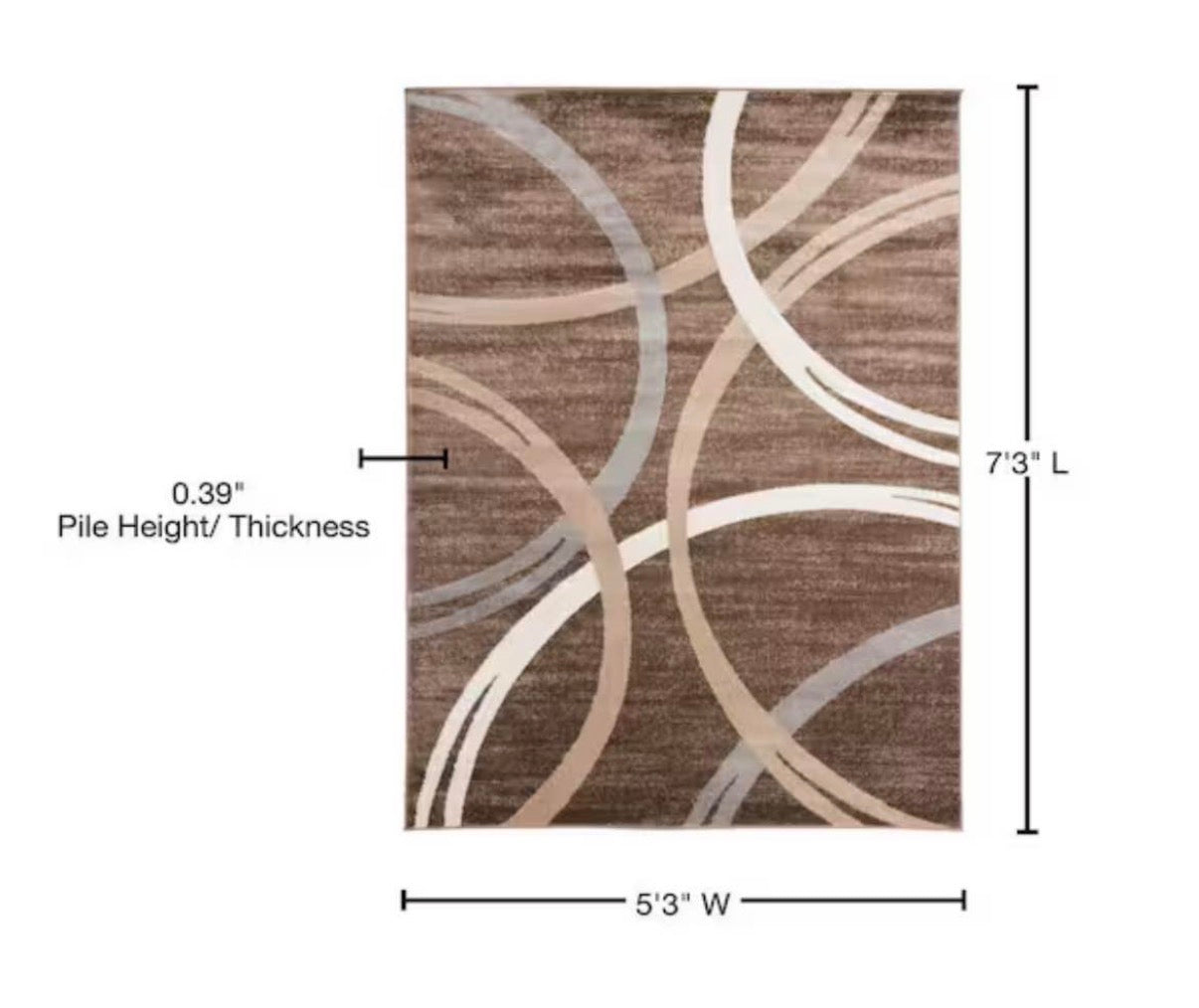 Modern Abstract Circles 5x7 Ft Area Rug