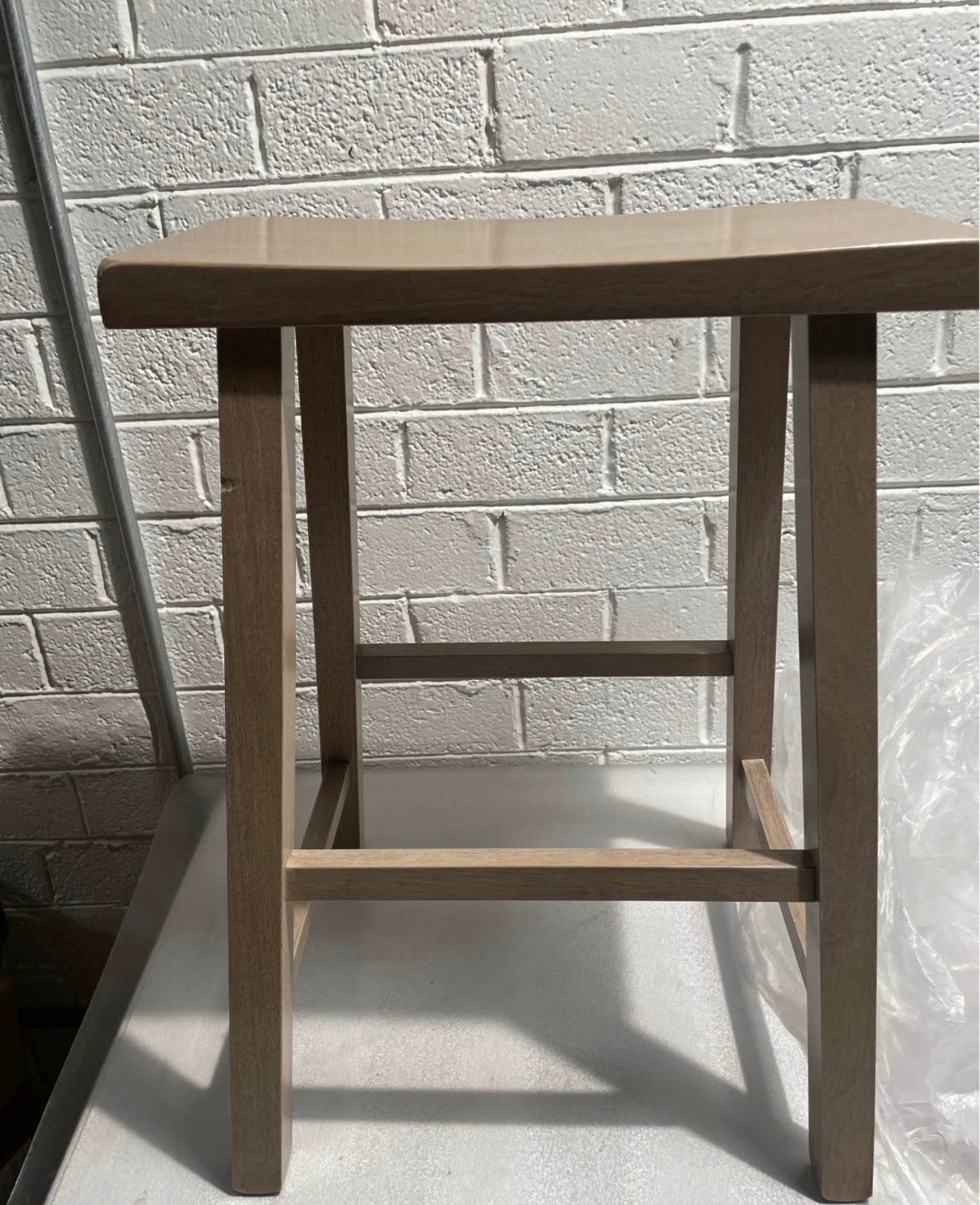 Saddle Seat Solid Wood Stool 24 In