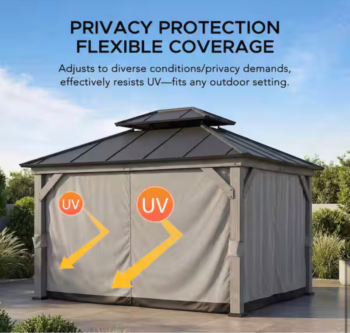 Replacement Universal Curtains for Gazebo 10x12 ft
