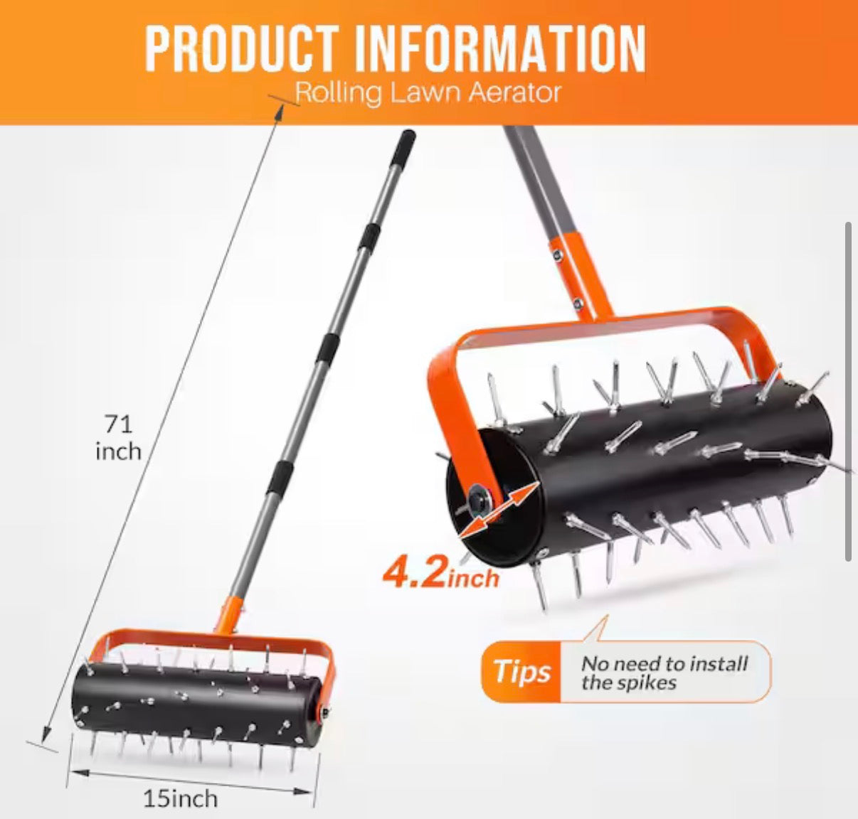 Heavy-Duty Lawn Rolling Aerator