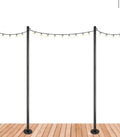 Two 10 ft. Premium String Light Poles For Deck/Concrete, Black