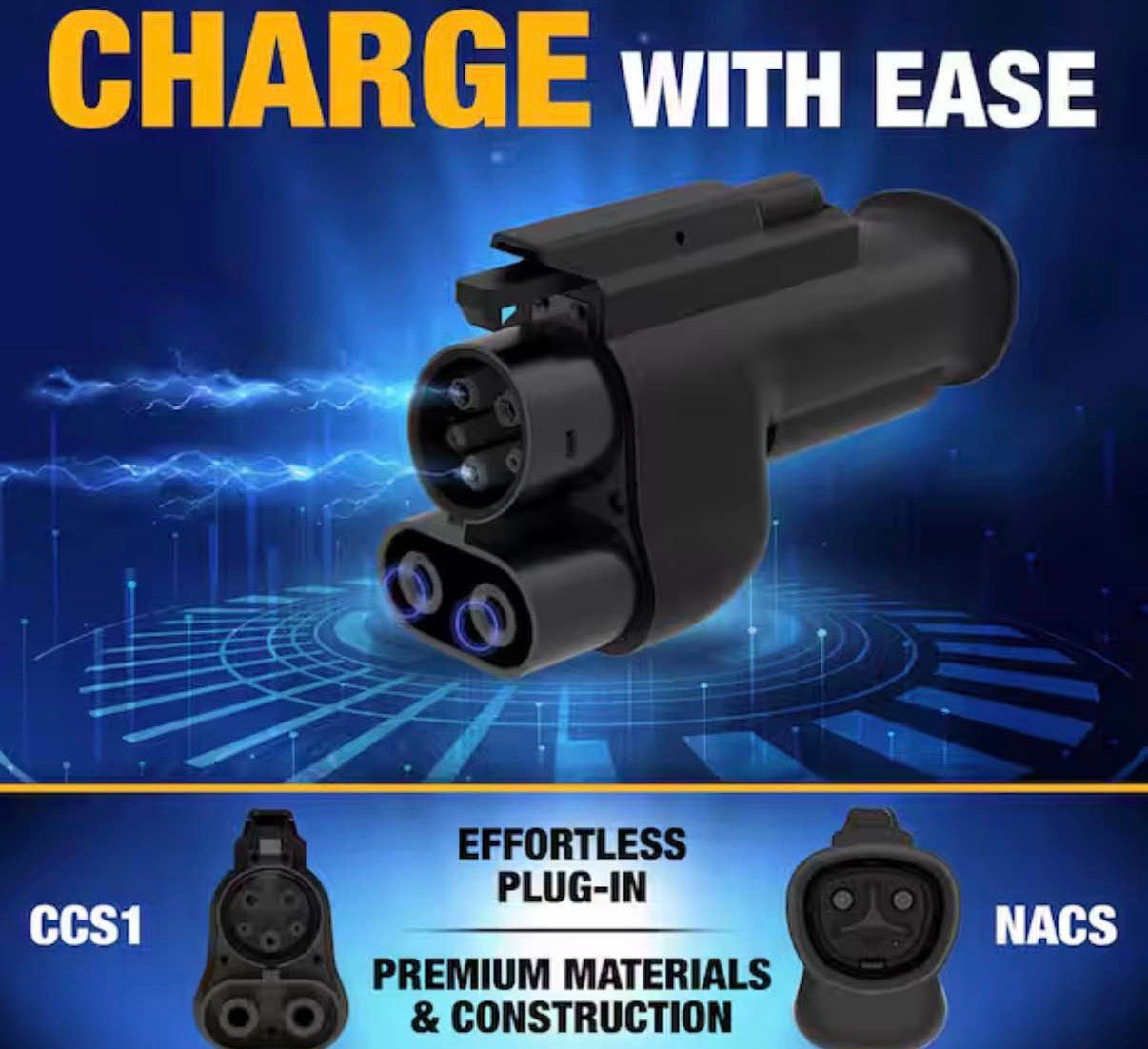 DEWALT NACS to CCS1 Fast EV Charging Adapter