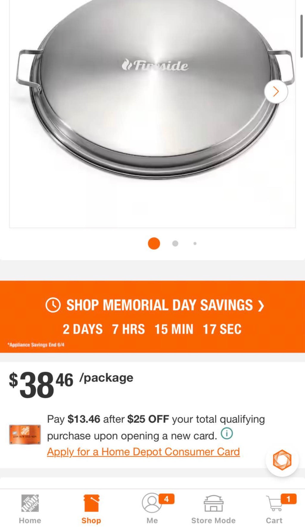 19 in. 304 Stainless Steel Fire Pit Lid