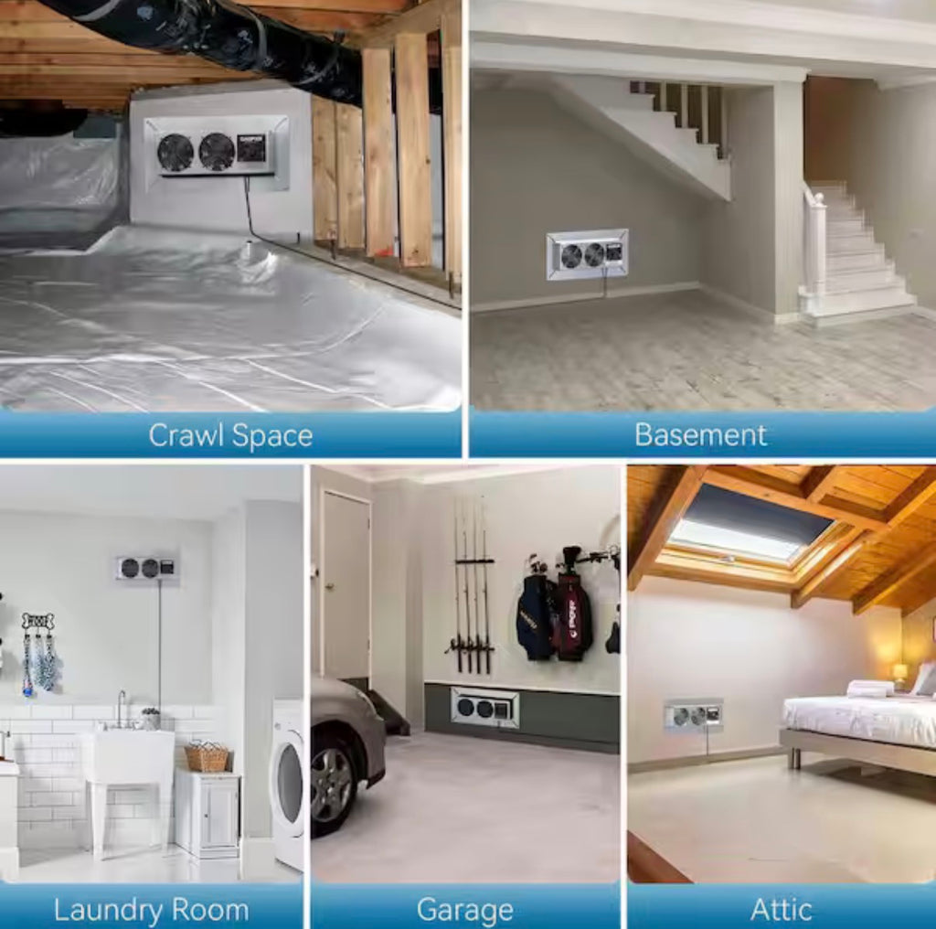 Crawl space and basement ventilation fan