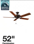 52 in. Indoor Oil Rubbed Bronze Ceiling Fan.