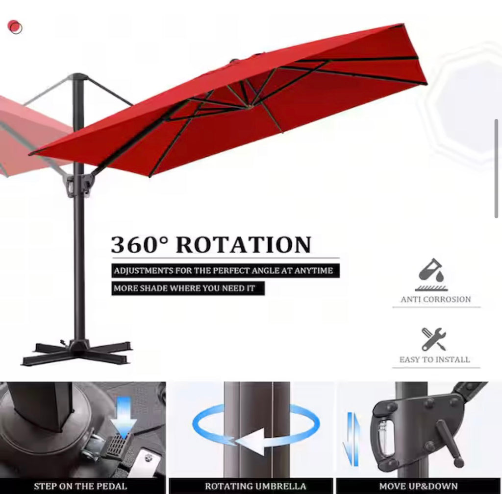 9 ft. x 11 ft. Aluminum Outdoor Cantilever umbrella