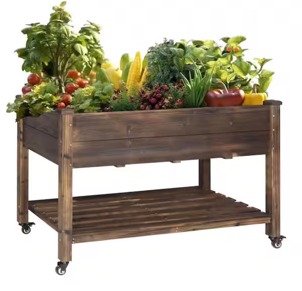 48 in. Raised Garden Bed with Lockable Wheels