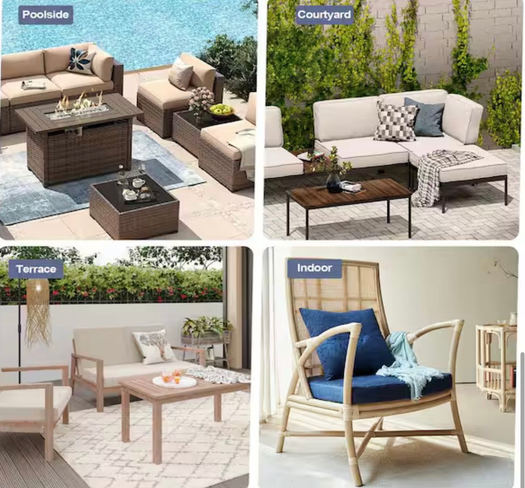 24 in. x 24 in. Set of 2 Patio Outdoor Lounge Chair Cushions