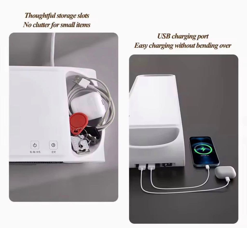 Desk Heater for Office with USB Ports
