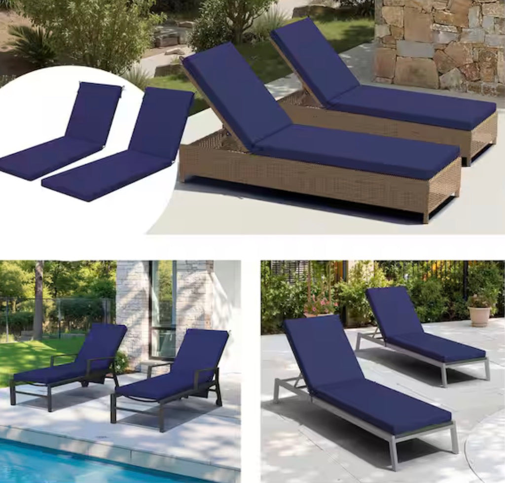 Premium Comfort Outdoor Chaise Lounge Cushion Set