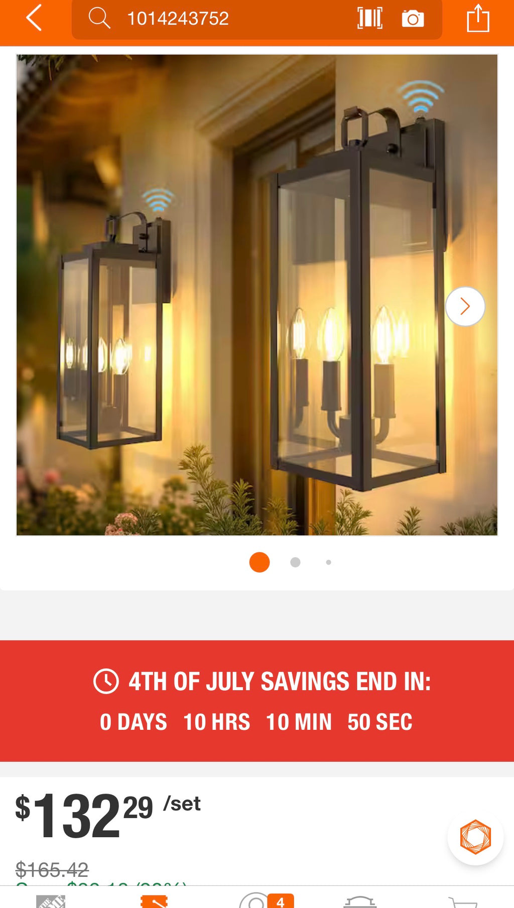 18 in. Outdoor Wall Lantern Light with Clear Glass (2-Pack)