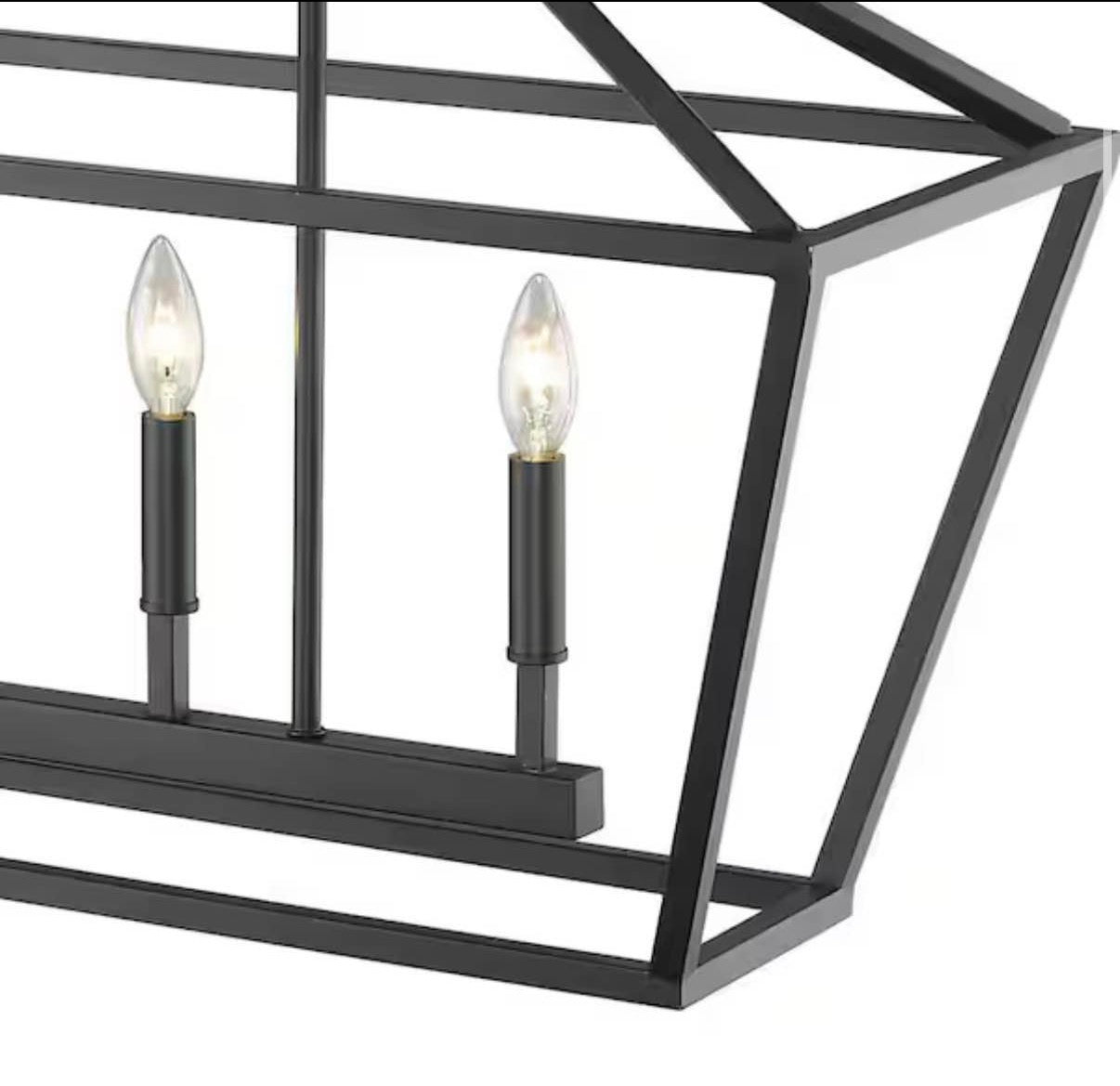 5-Light 40 in. Wide Taper Candle Matte Black Chandelier