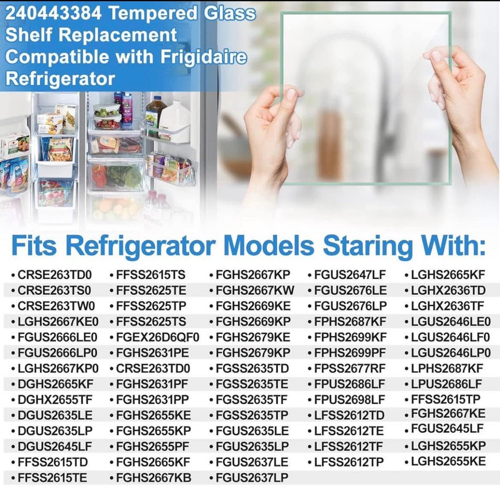 Refrigerator Crisper Glass Inset Only