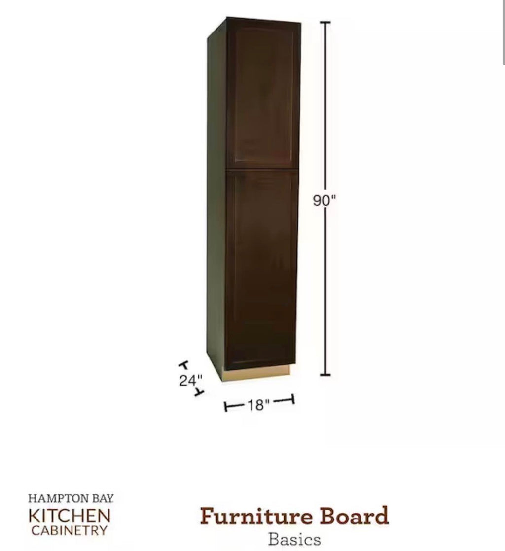 Shaker Pantry Kitchen Cabinet in Java ( minor damaged)￼