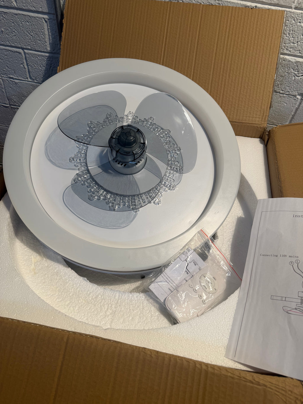 18 in. Modern Crystal Decor LED Ceiling Fan (used)