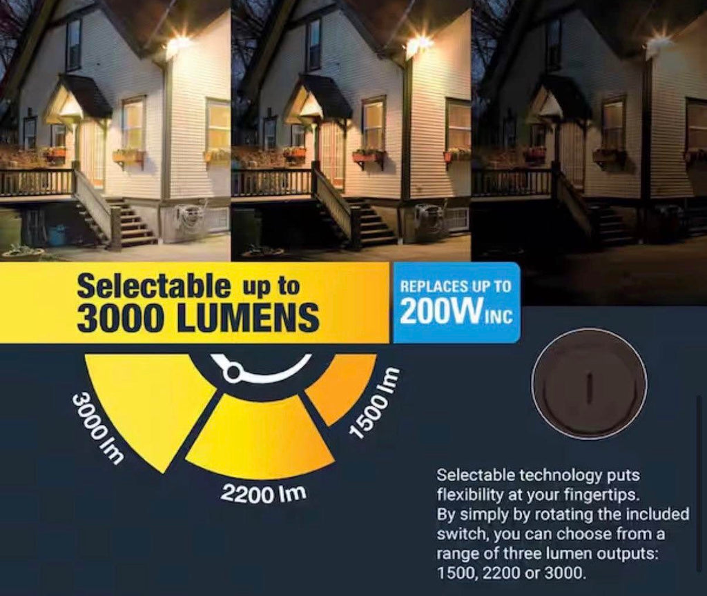 3,000 lumens 90° Bronze Outdoor  LED Flood Light