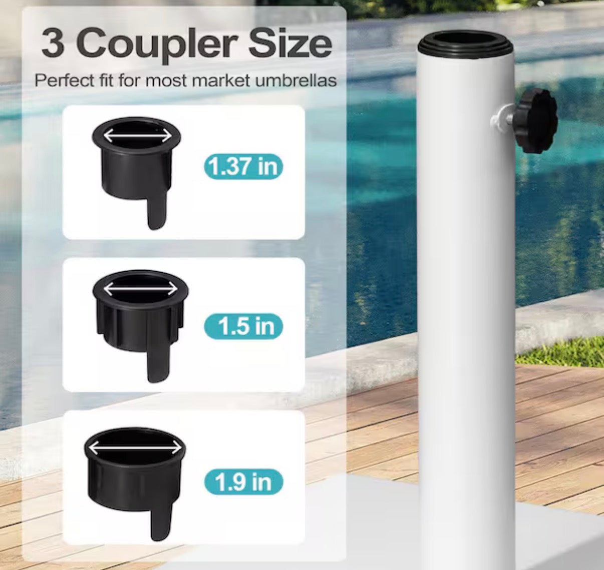 43 lbs. Cement Concrete  Steel  Patio Umbrella Base