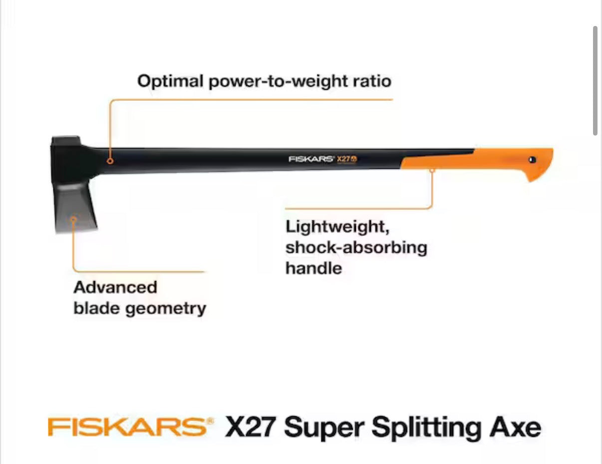 X27 6.3 lb. Super Splitting Axe with 36 in. Shock-absorbing Handle