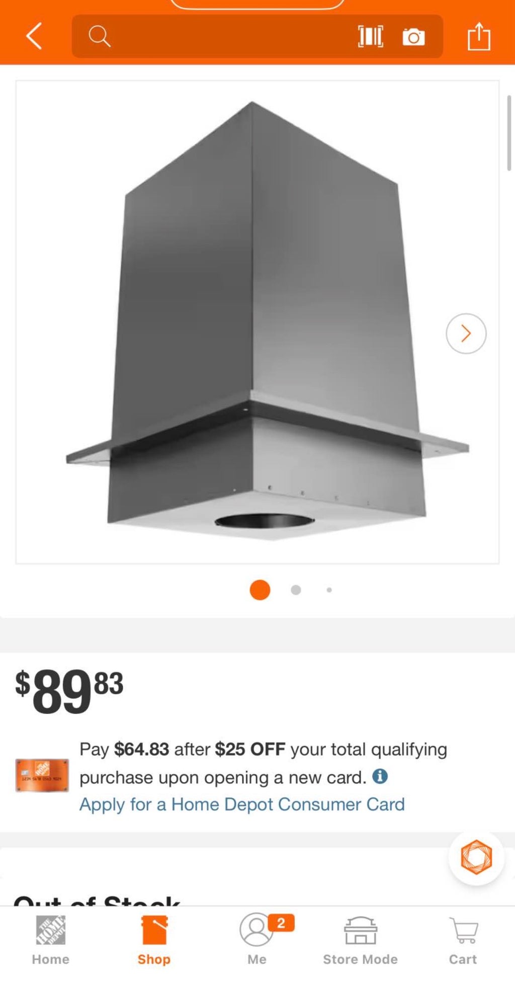 11” Duraplus Square Ceiling Support Box For Chimney 6”