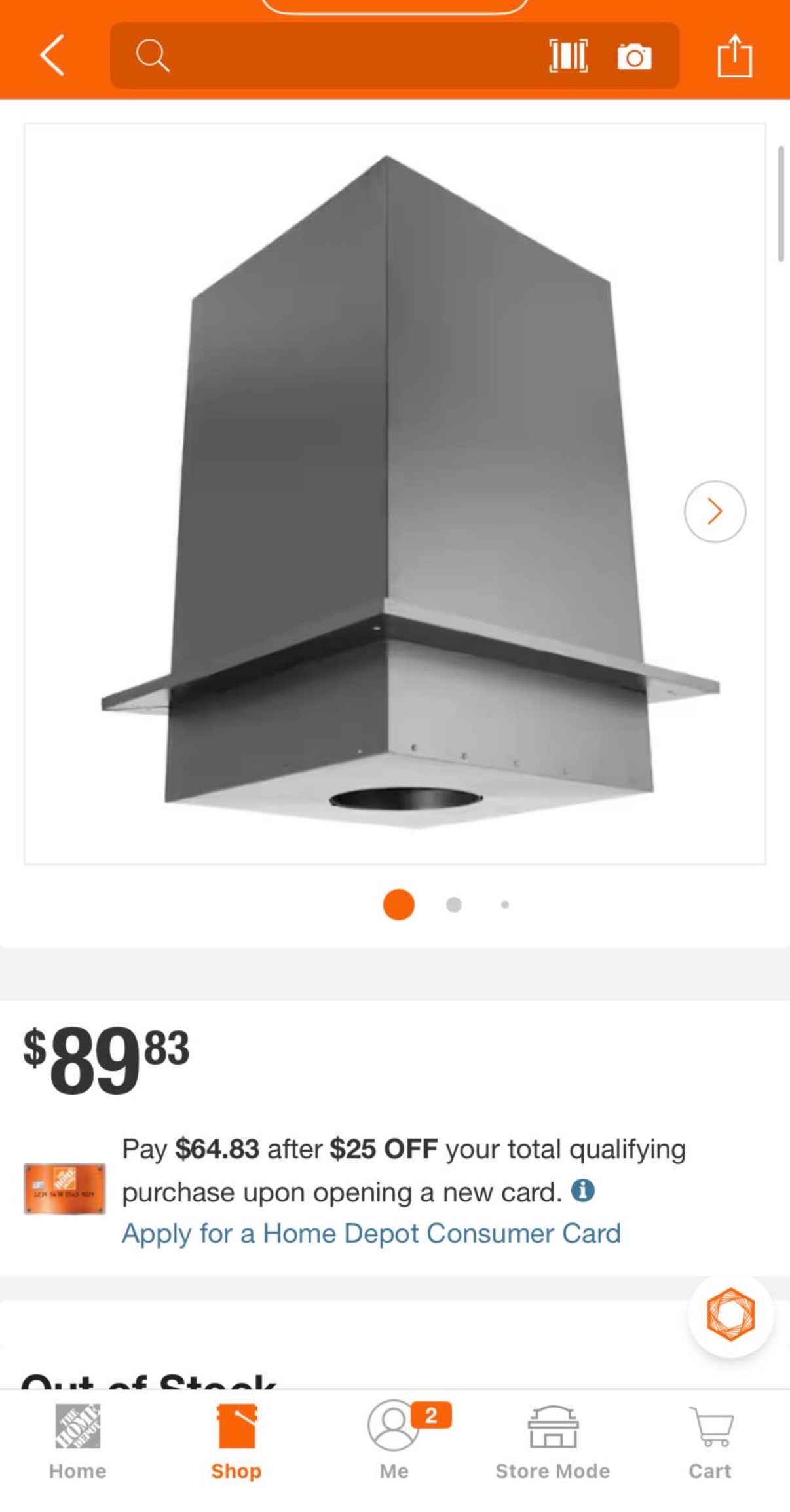 11” Duraplus Square Ceiling Support Box For Chimney 6”