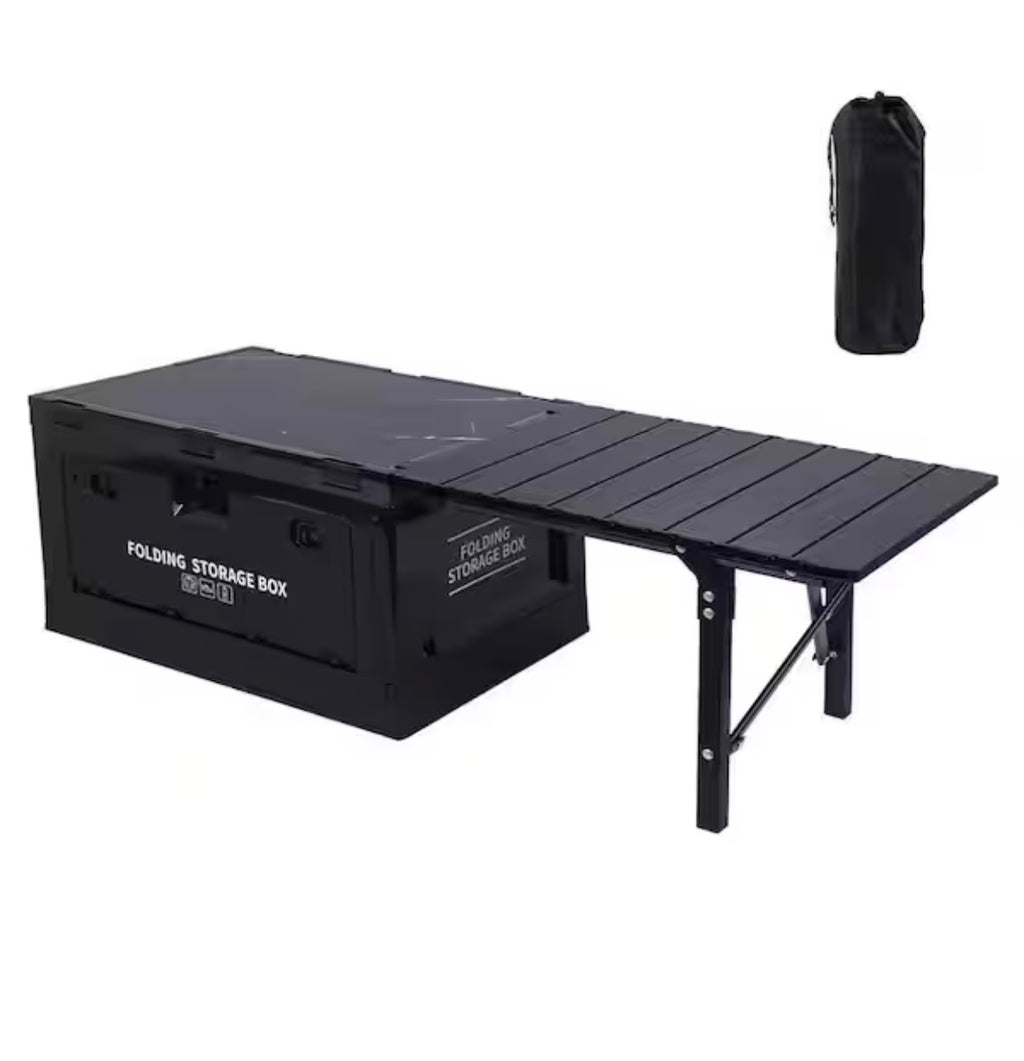 Folding Storage Box with Integrated Table
